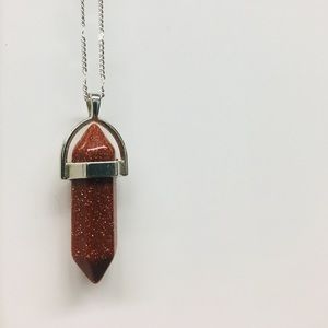Healing Gold Sandstone Silver Necklace!